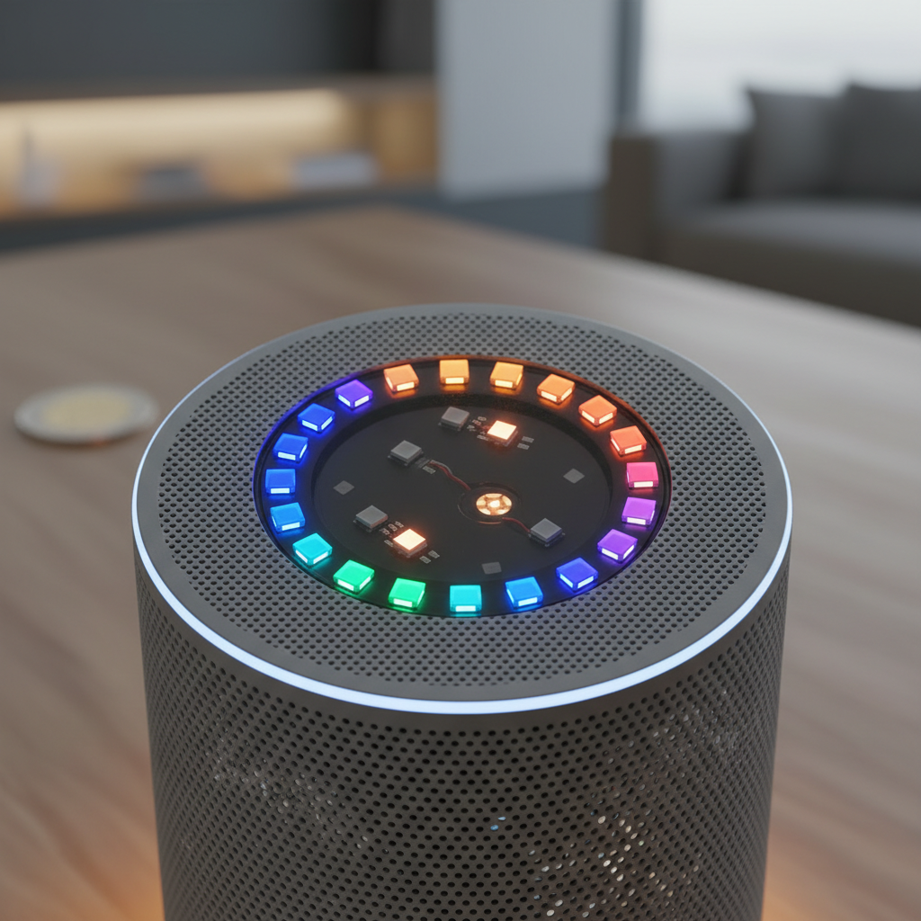 智能音箱使用12颗SMD1010灯珠设计紧凑的状态指示灯圈