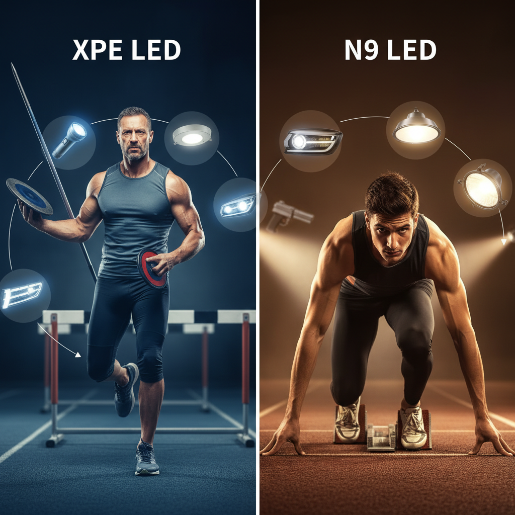 XPE灯珠与N9灯珠运动员式定位对比图:多面手与精英选手的抉择