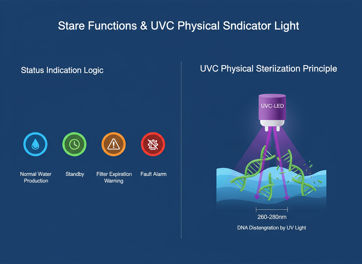 状态指示与UVC物理杀菌