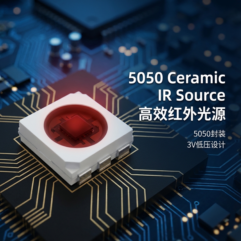 5050陶瓷3V红外光源：小身材、大能量的高效红外光源，采用5050封装和3V低压设计，实现精准加热。