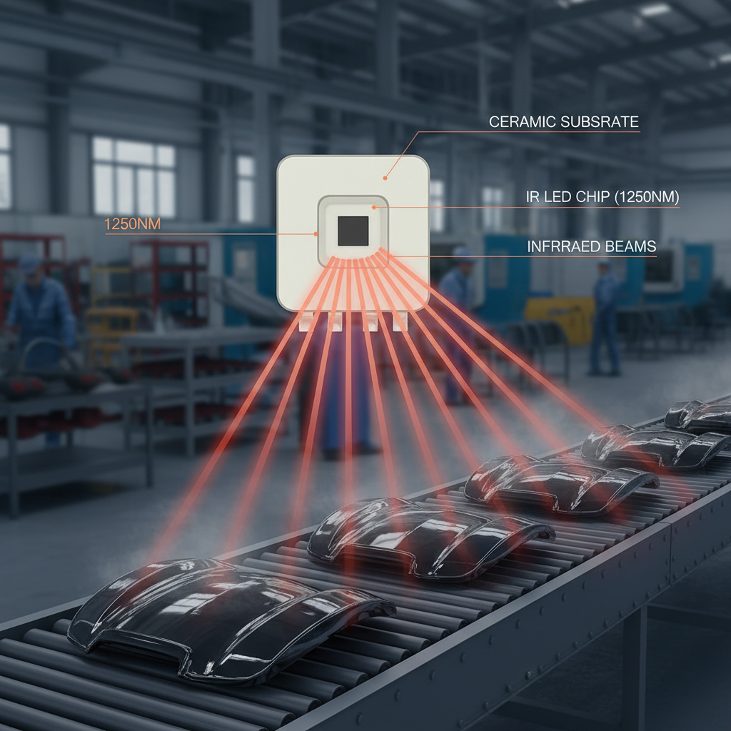 5050陶瓷红外IR1250NM红外灯珠剖面图及其在工业烘干中的应用