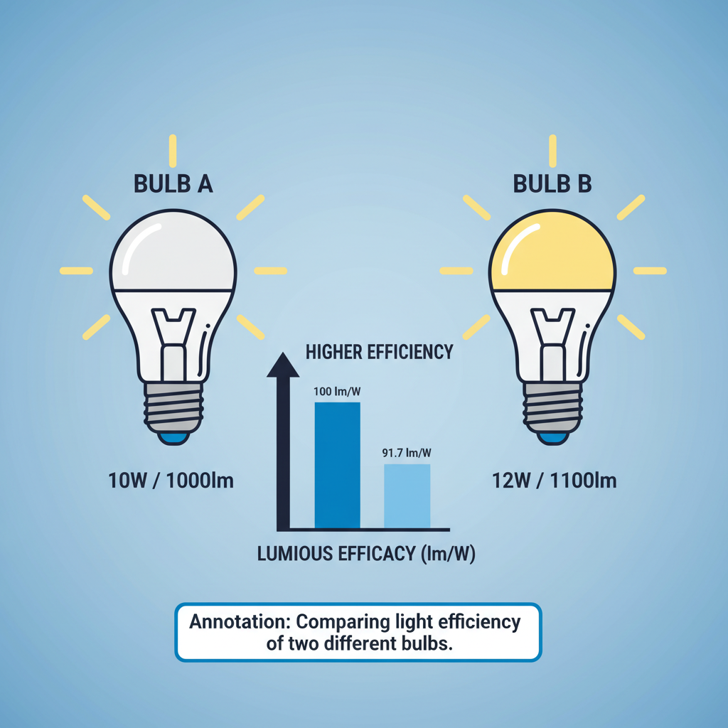 比较两款不同灯泡的灯光效率。