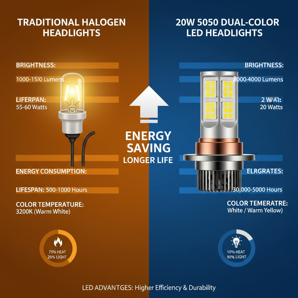 平面5050双色6V灯珠白黄20W车灯详解：工作原理、技术参数与应用场景(2026)