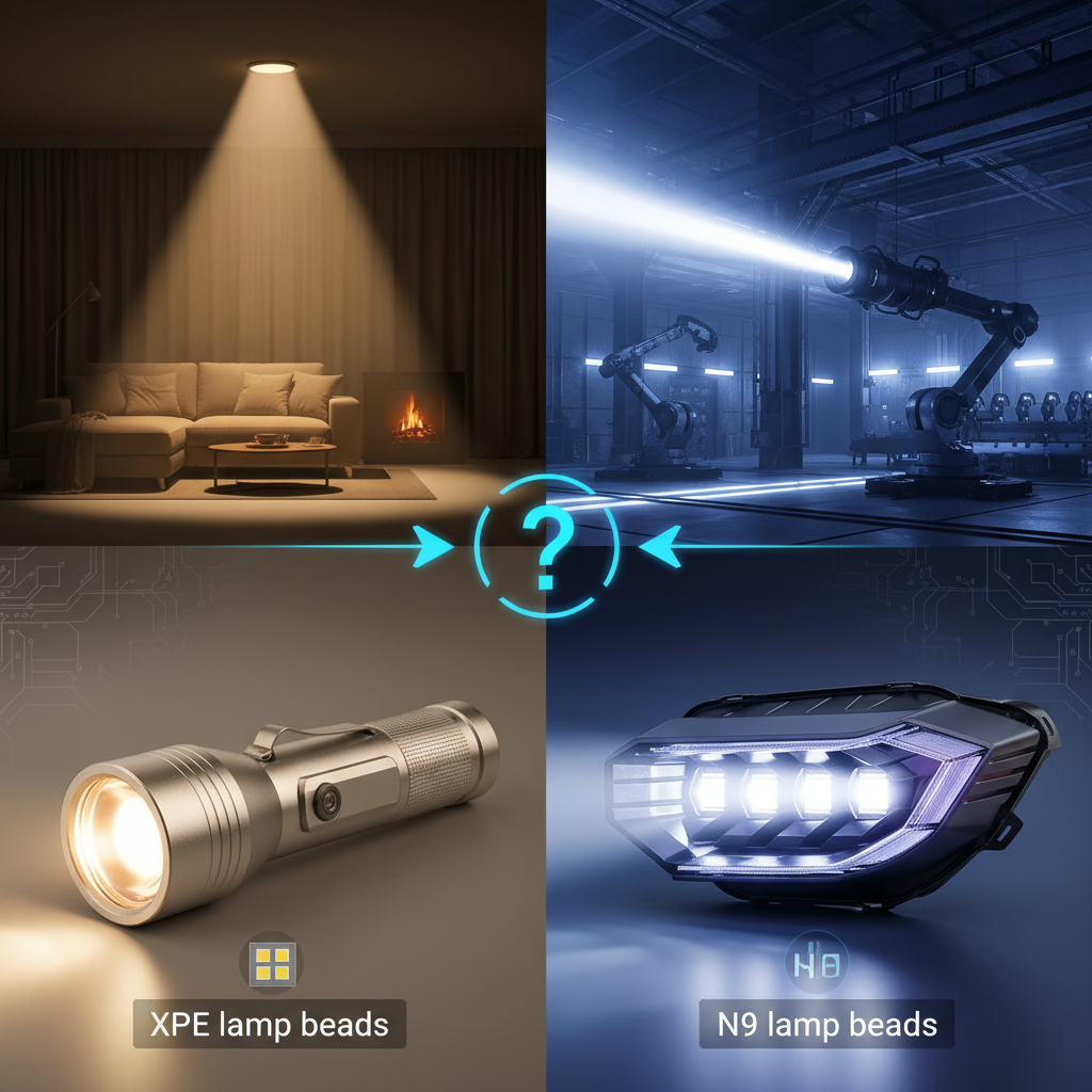 XPE灯珠与N9灯珠应用场景对比图:日常照明与高端工业照明的选择