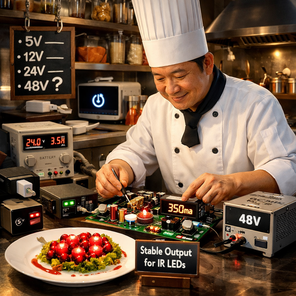 宽电压驱动方案：从5V到48V，稳定的红外LED灯珠驱动