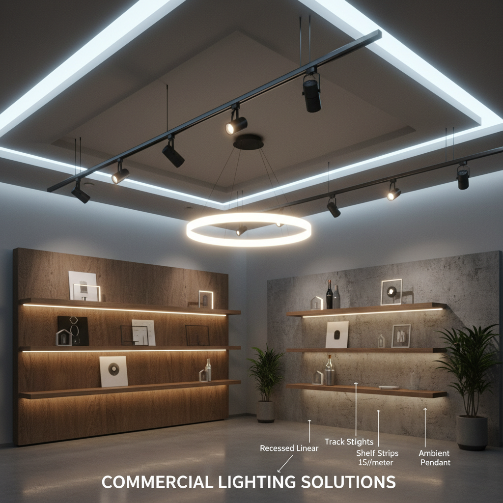一张展示不同商业照明选项的图表。