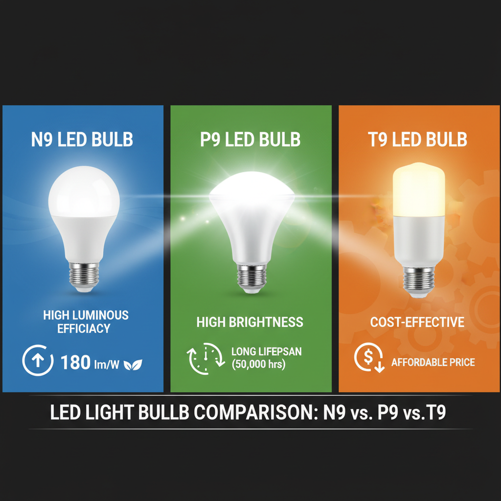 N9、P9、T9 LED灯珠性能对比图