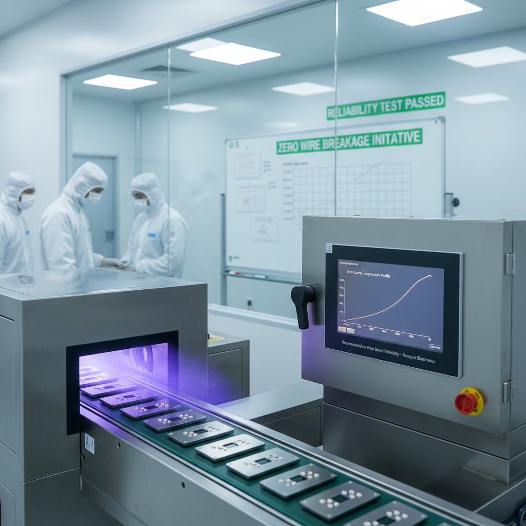 LED封装分段固化温度曲线与等离子清洗工艺示意图