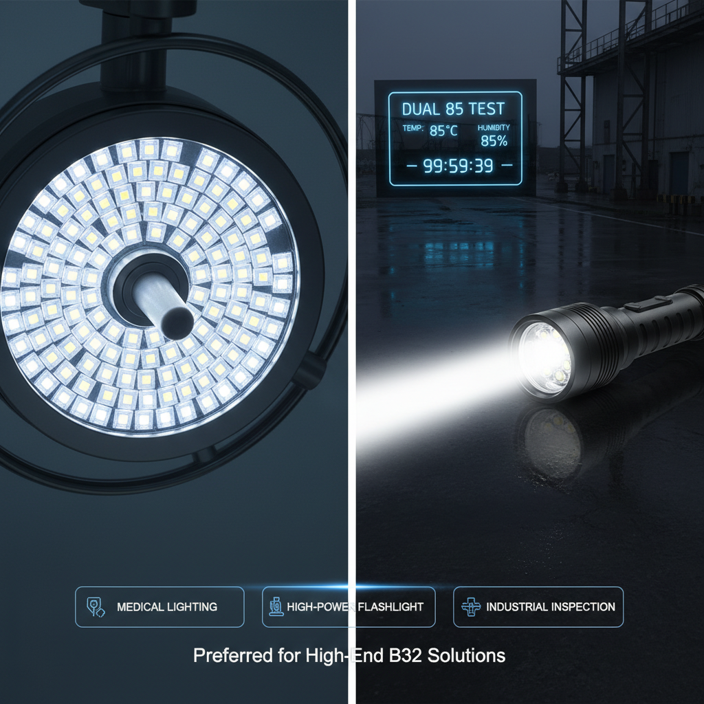 3535陶瓷球头LED在医疗手术灯和高功率手电筒等高端应用场景的展示图
