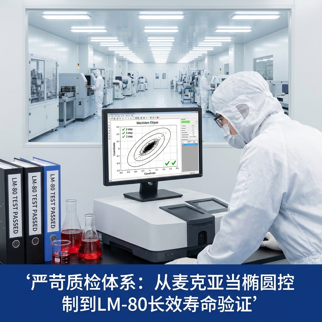 严苛质检体系：从麦克亚当椭圆控制到LM-80长效寿命验证
