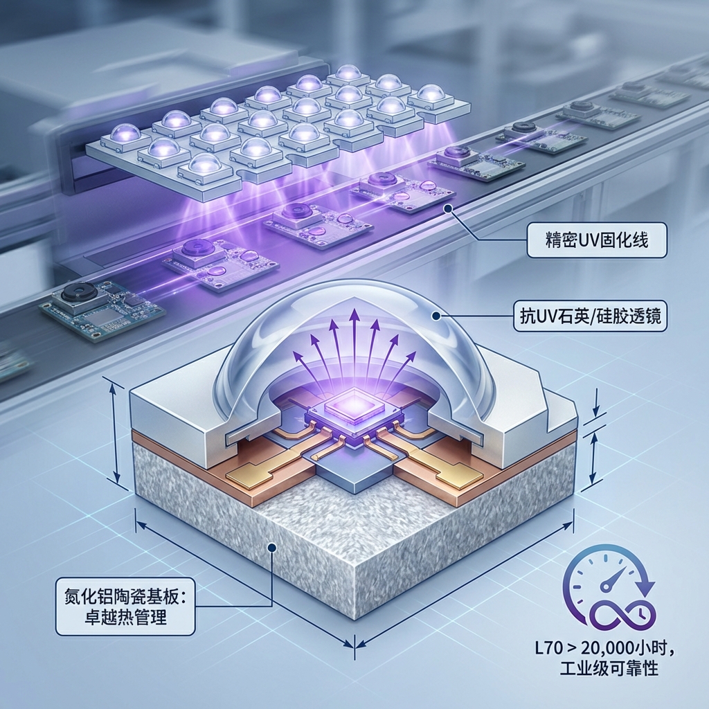 5050高亮365nm紫外线UV灯珠技术指南：60度小角度封装与应用解析