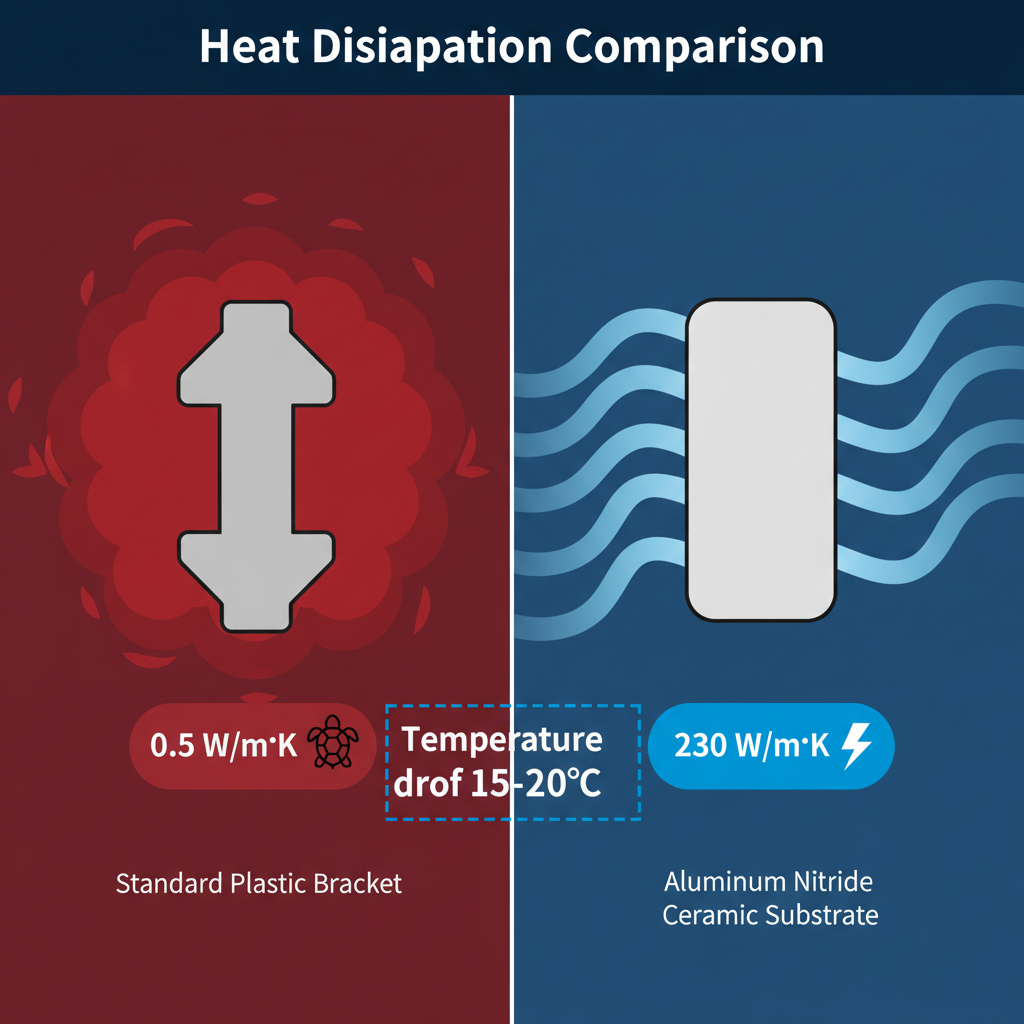 陶瓷基板与传统塑料支架散热效能对比图