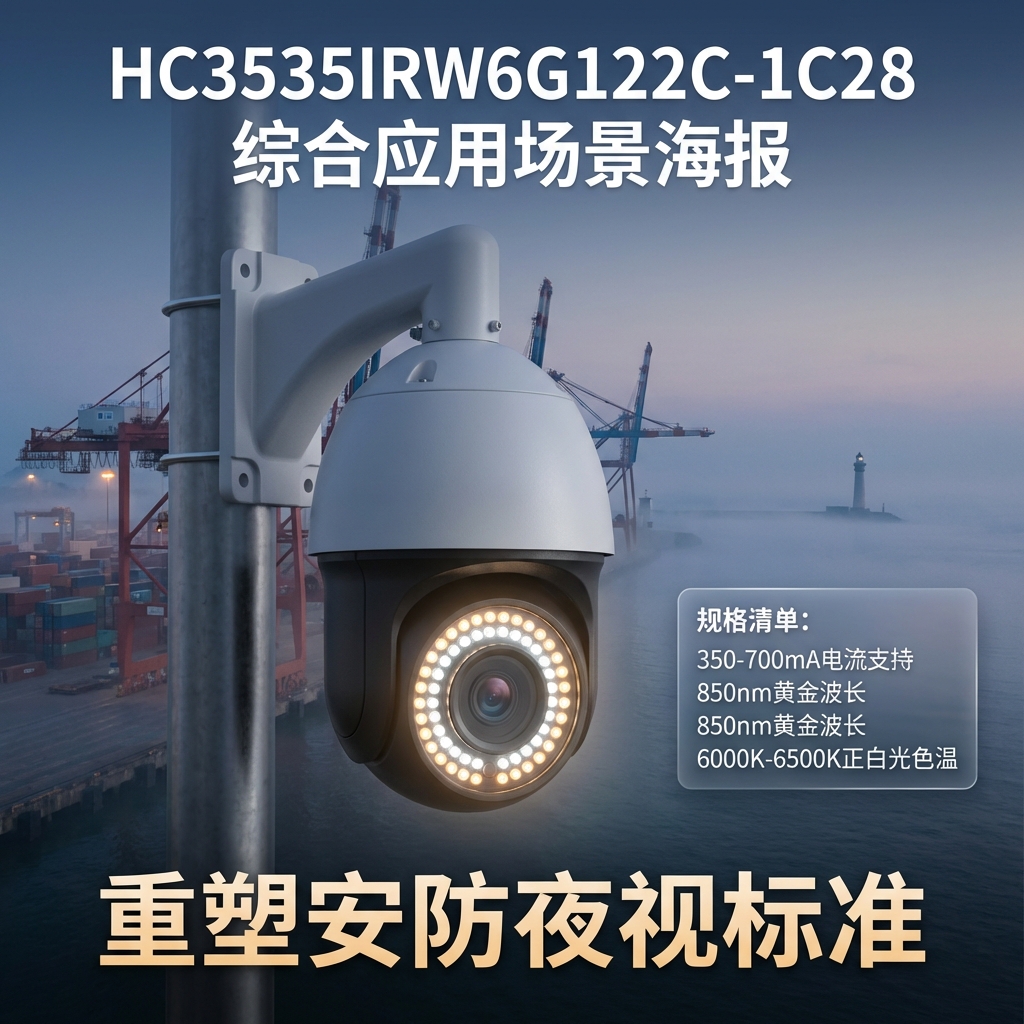 安防监控专用3535陶瓷红外+白光双色灯珠：技术参数与性能深度解析