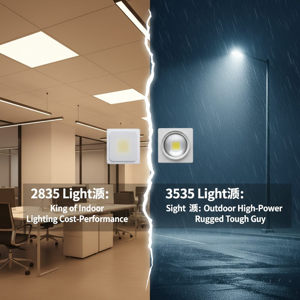 2835光源：室内照明性价比之王 (Indoor King) vs 3535光源：户外大功率抗造硬汉 (Outdoor Tough Guy)