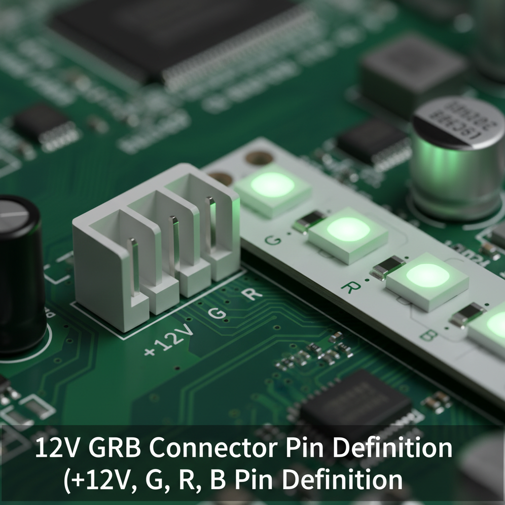 12V GRB 接口引脚定义 (+12V, G, R, B Pin Definition)