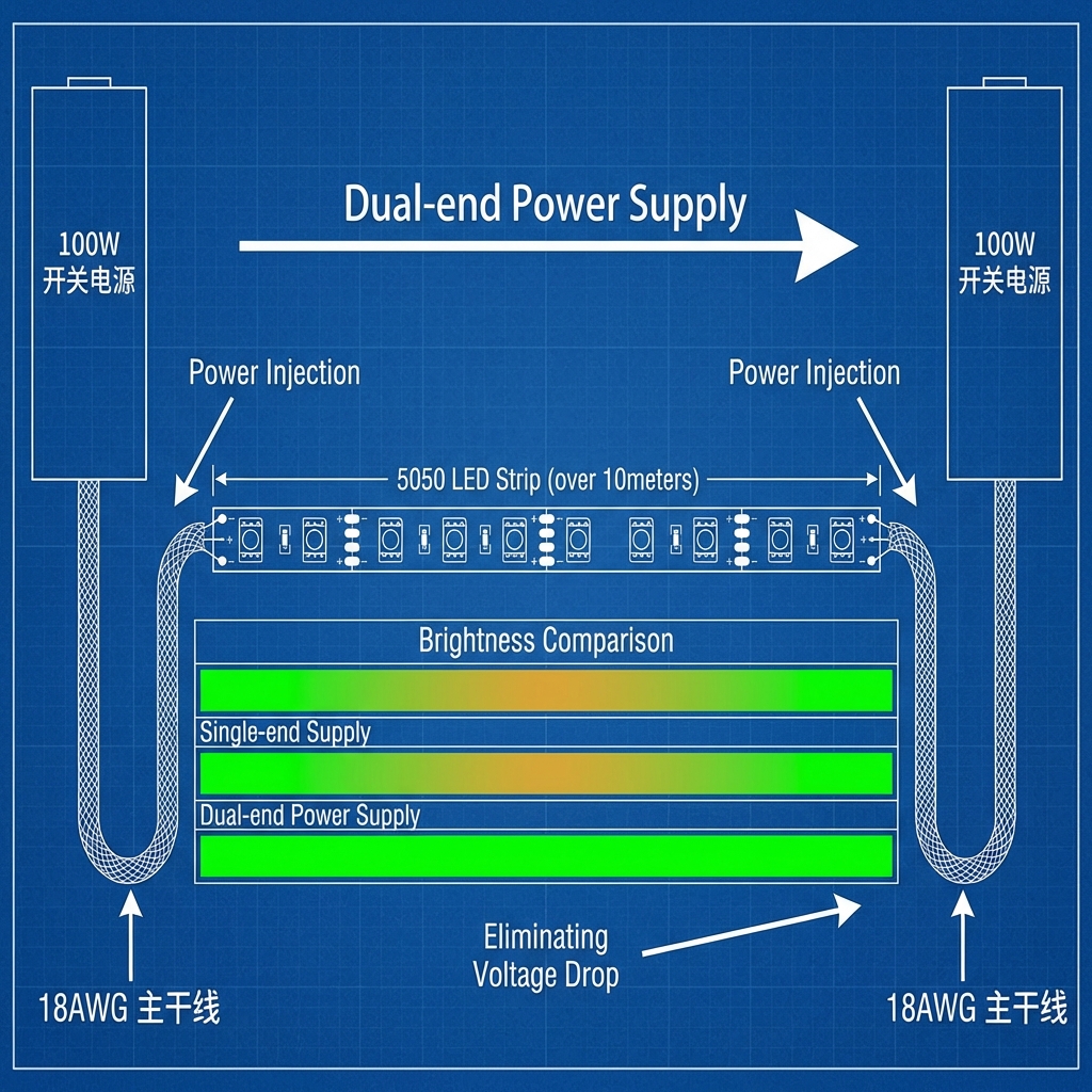 5050灯带接线全指南：工程级图解、电压配置与电气规范详解