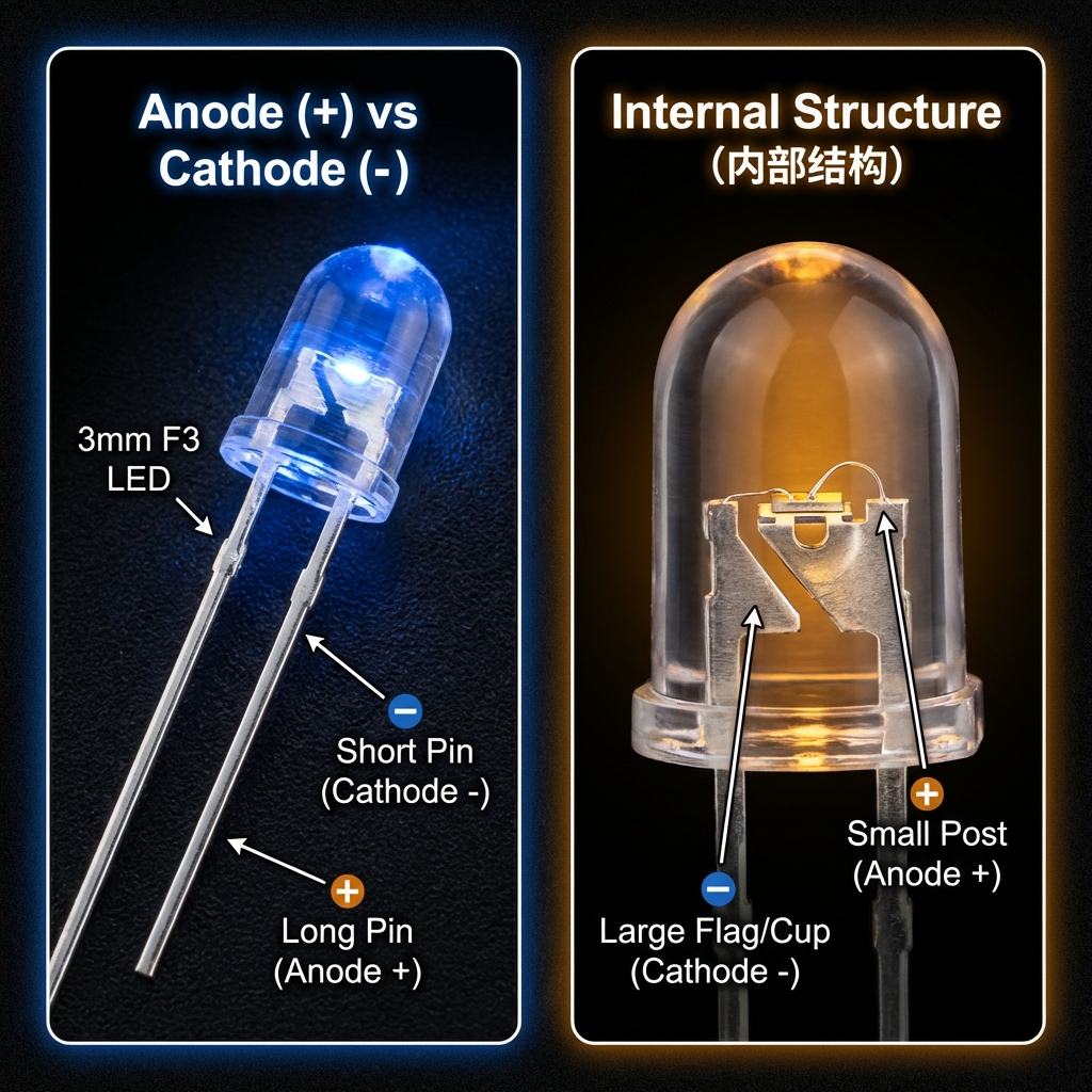 发光管F3符号全解：电路标识、极性判断与技术规格深度指南