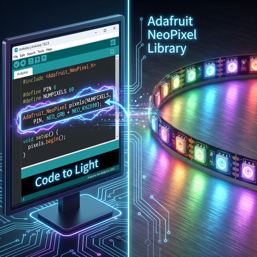 Adafruit NeoPixel 控制 5050 灯珠：完整技术指南与接线方案