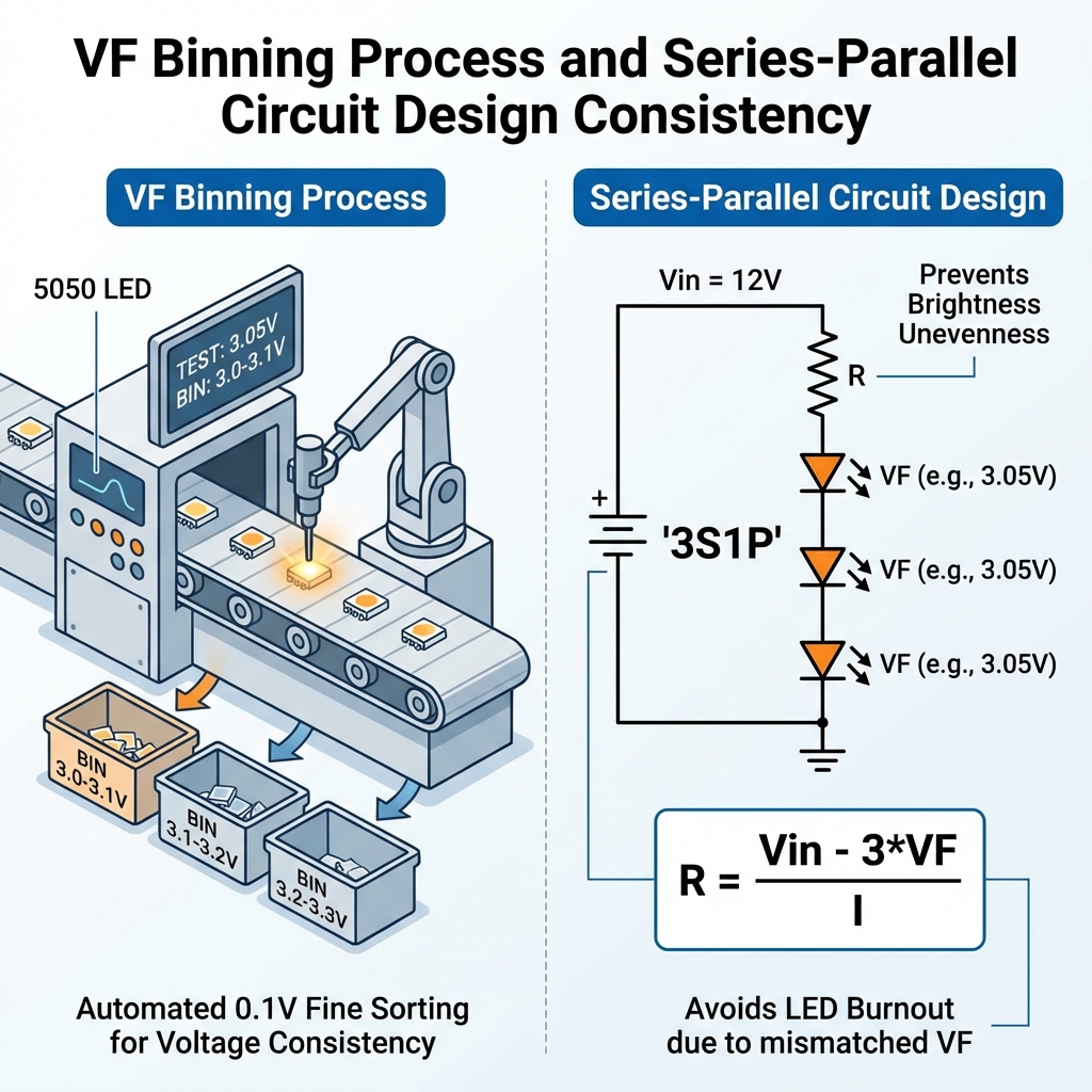 5050 LED灯珠正向电压范围详解：核心参数、测试标准与技术解析