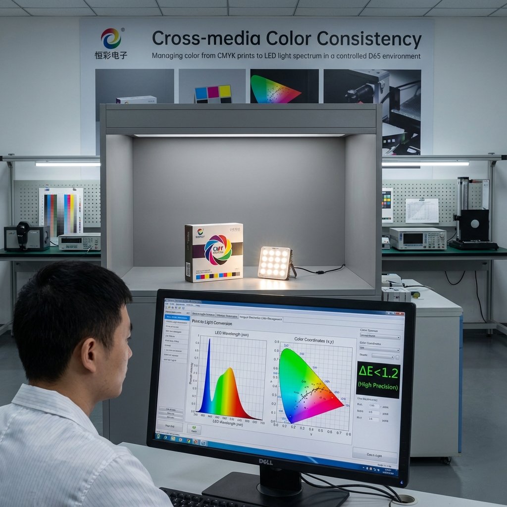 跨越媒介的色彩一致性：从CMYK到LED光谱