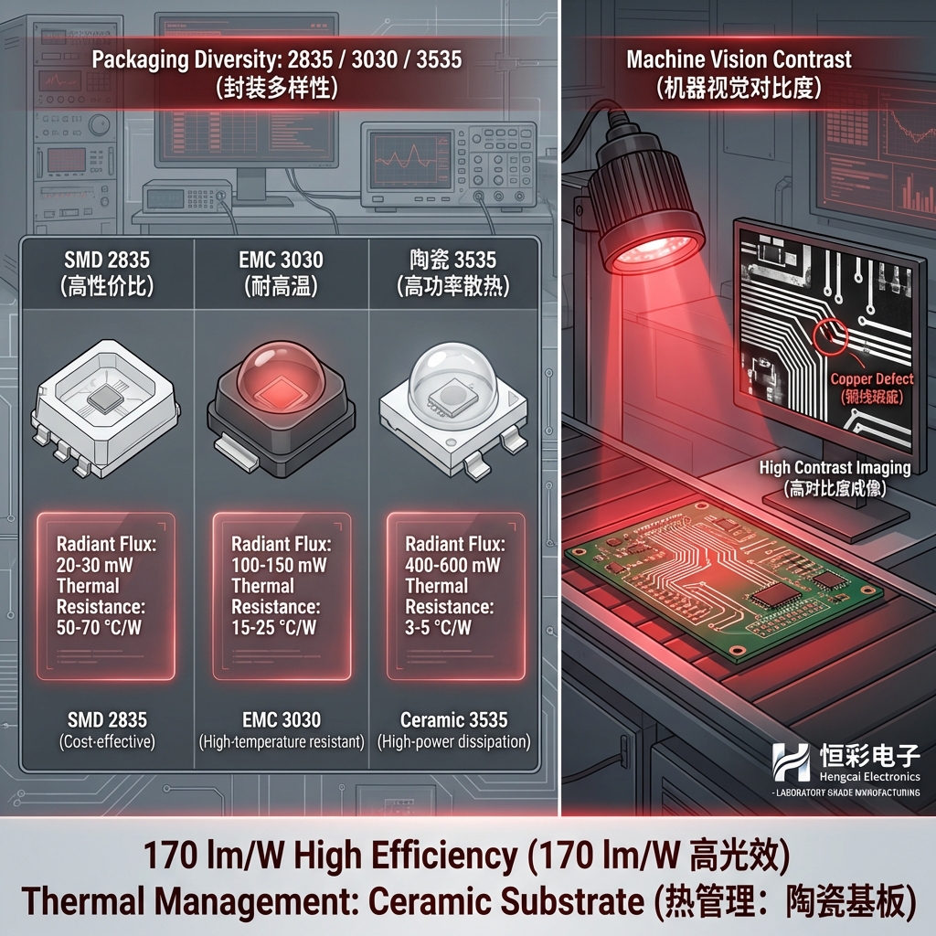 660 nm LED 解析：光谱特性、生物机理与封装技术详解