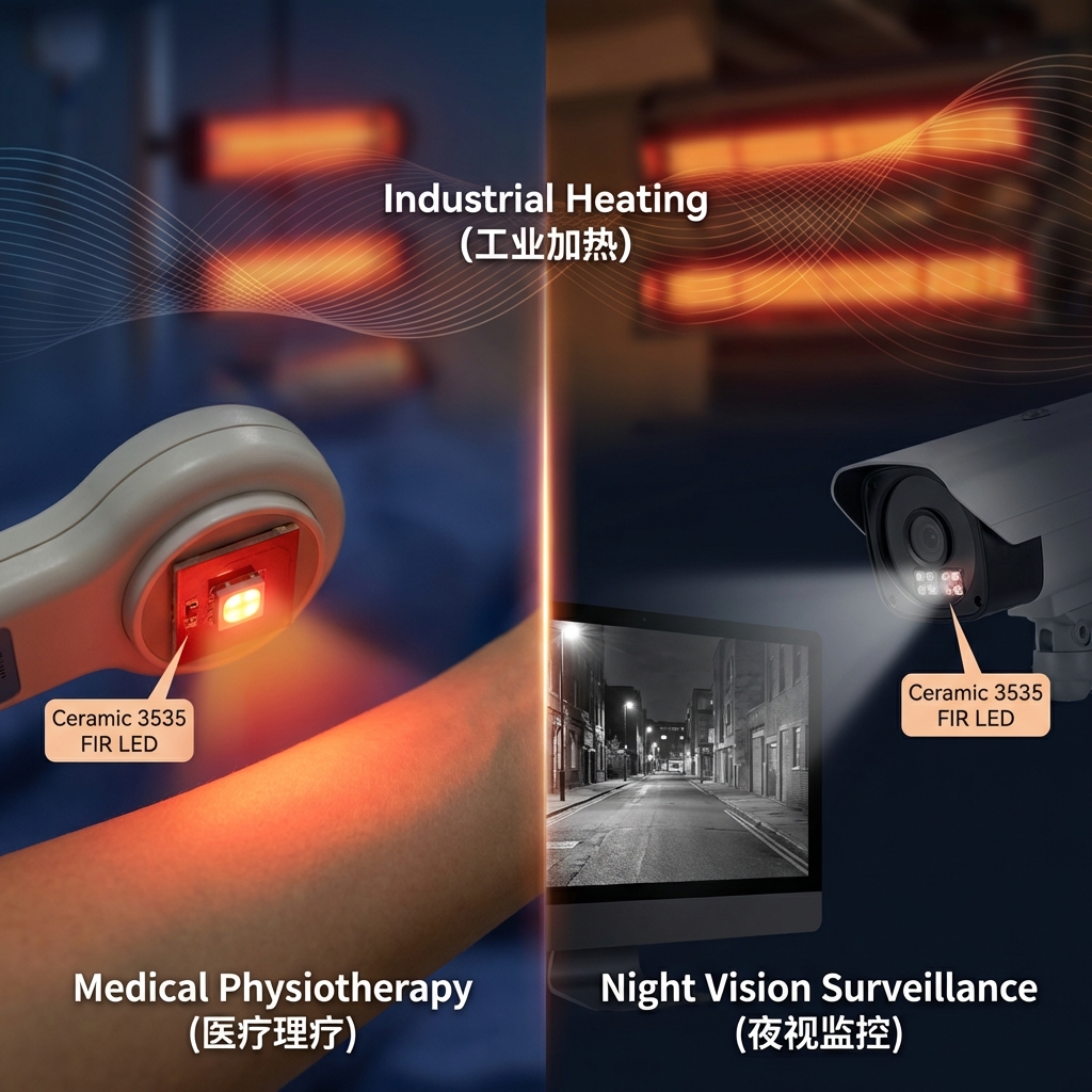陶瓷3535远红外LED深度解析：封装工艺、光热性能与工业应用指南 (2026)