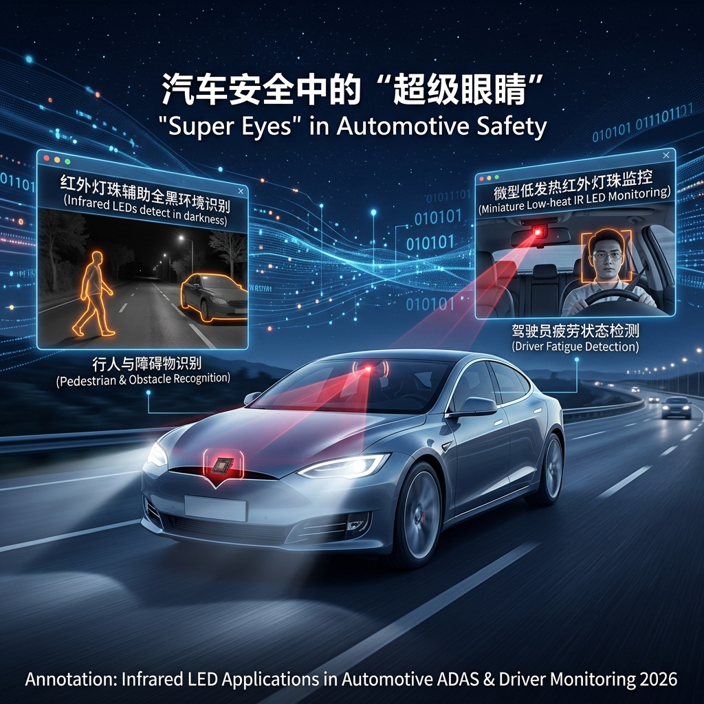 2026年低发热红外LED灯珠在智能汽车ADAS系统和驾驶员监控中的应用