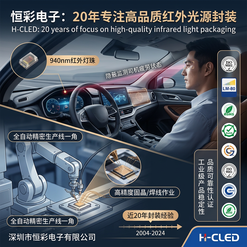 5050红外线陶瓷灯珠810/850/940人脸识别：如何选择最适合的波长与光源？