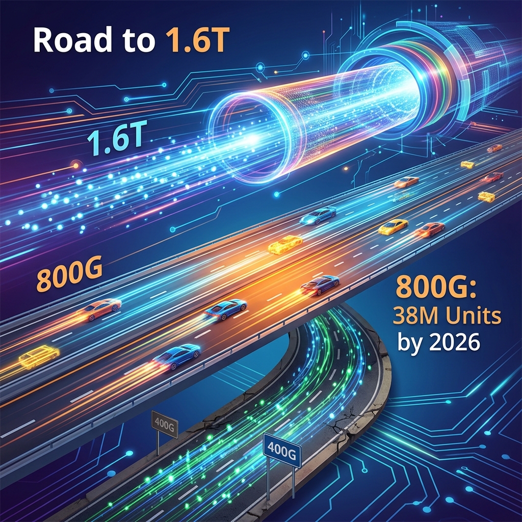 光模块技术从400G到800G再到1.6T的演进与市场需求激增