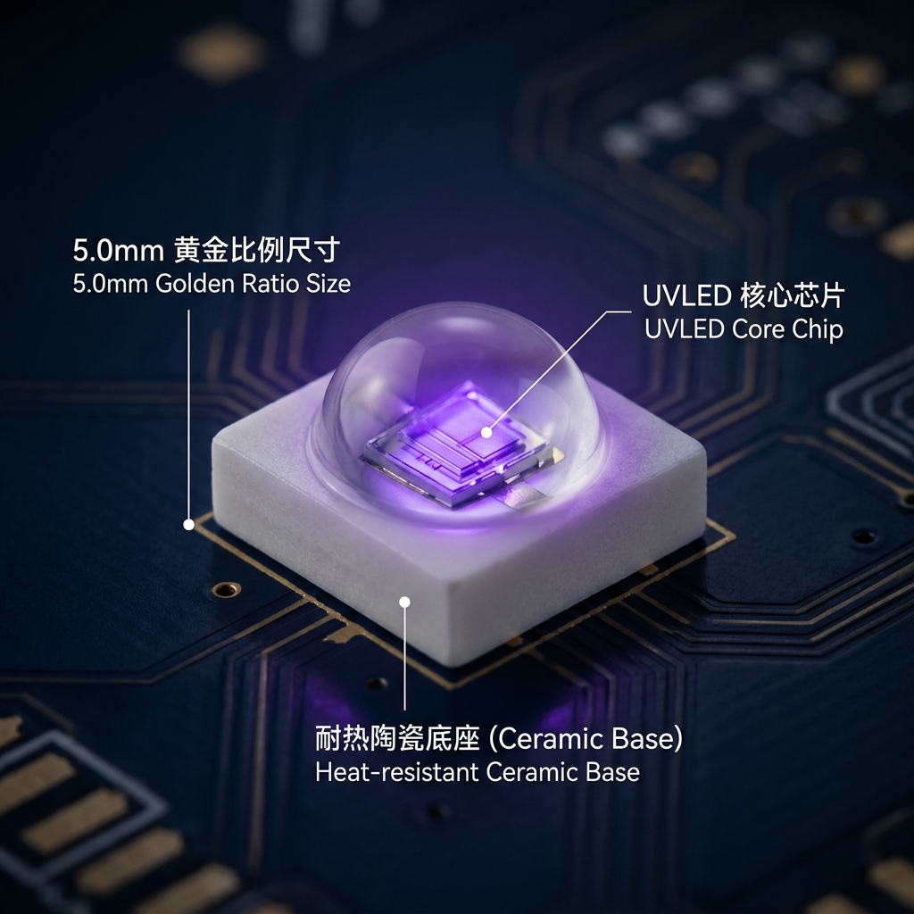 5050陶瓷UVLED灯珠选型应用指南2026：核心参数、优势及恒彩采购策略