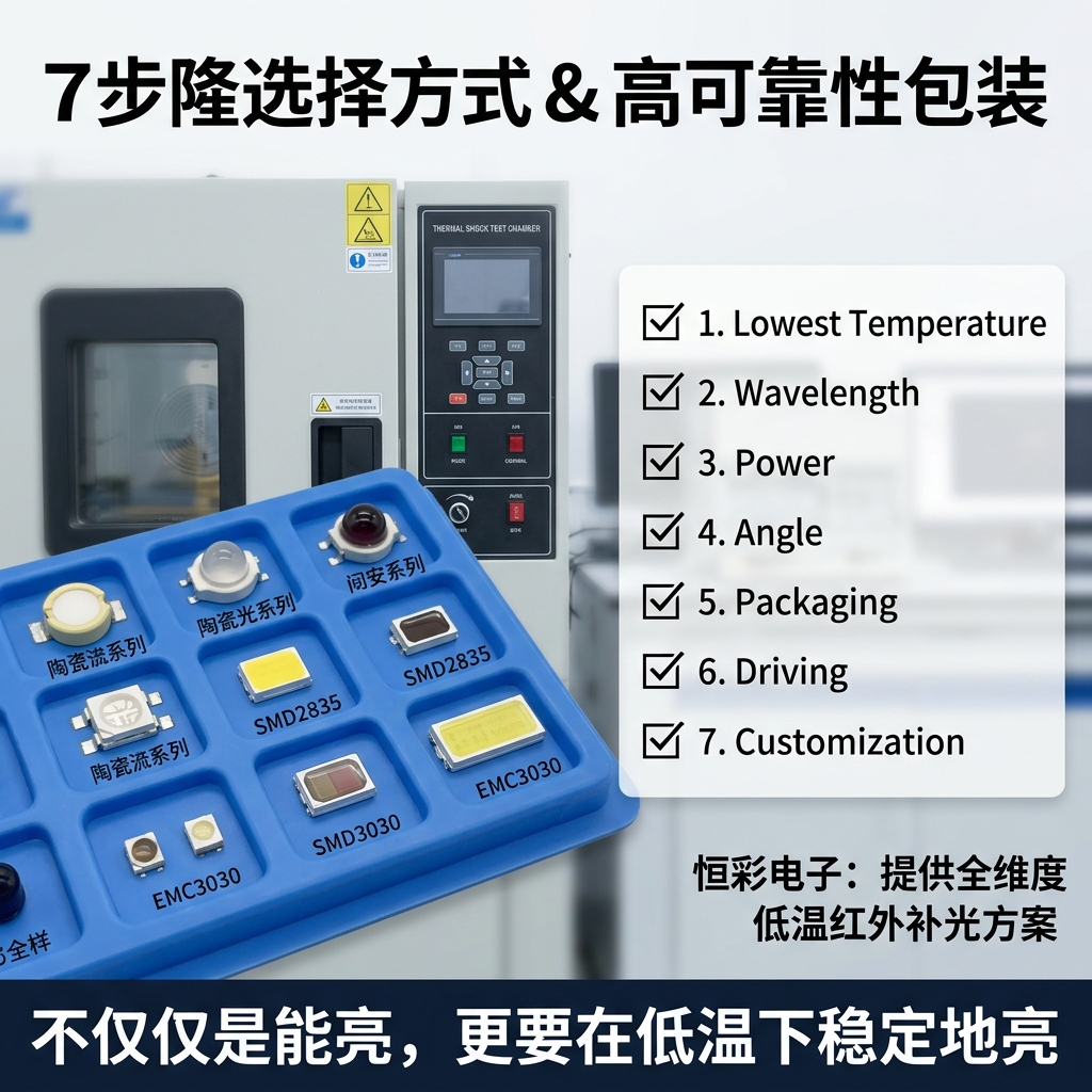 低温环境专用红外LED选型：冷库/户外安防/工业视觉方案，低温稳定耐用全解析