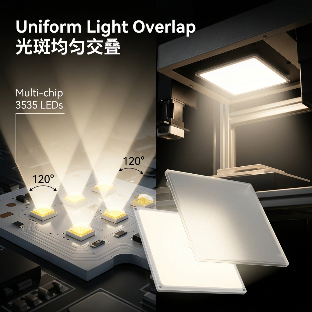 3535灯珠均匀分布在面积100*100mm的铝基板：设计与计算指南