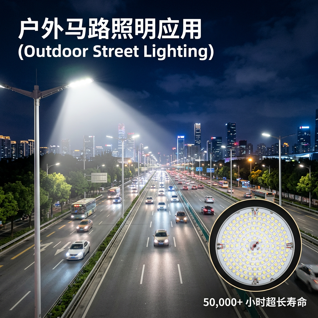 3535陶瓷9V灯珠在高速公路路灯中的应用，展现其超长寿命与明亮照明效果