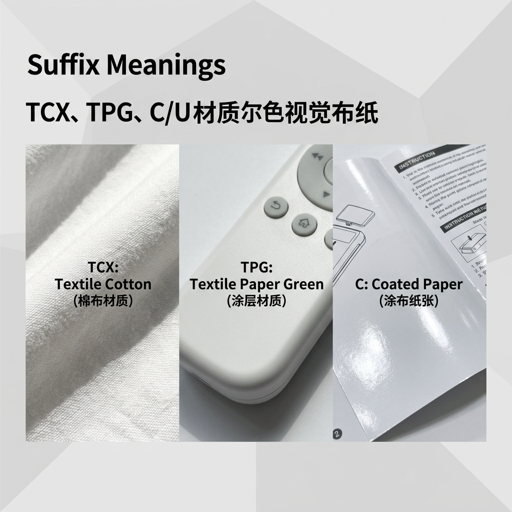 对比展示TCX棉布、TPG硬质涂层与Coated印刷纸张上同种白色的视觉差异
