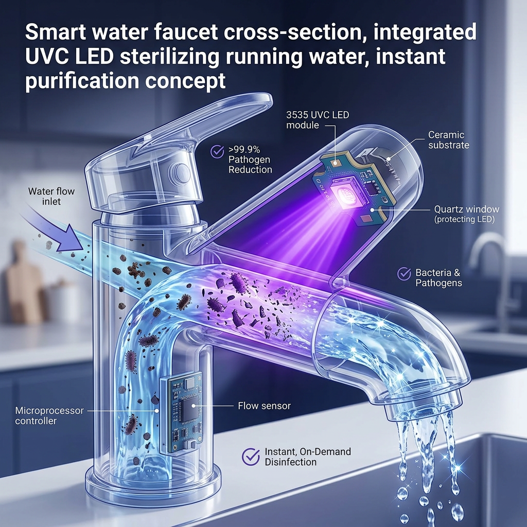 陶瓷1W3W垂直紫外3535贴片：耐高温长寿命UVC杀菌消毒、UV固化核心参数与应用全解析