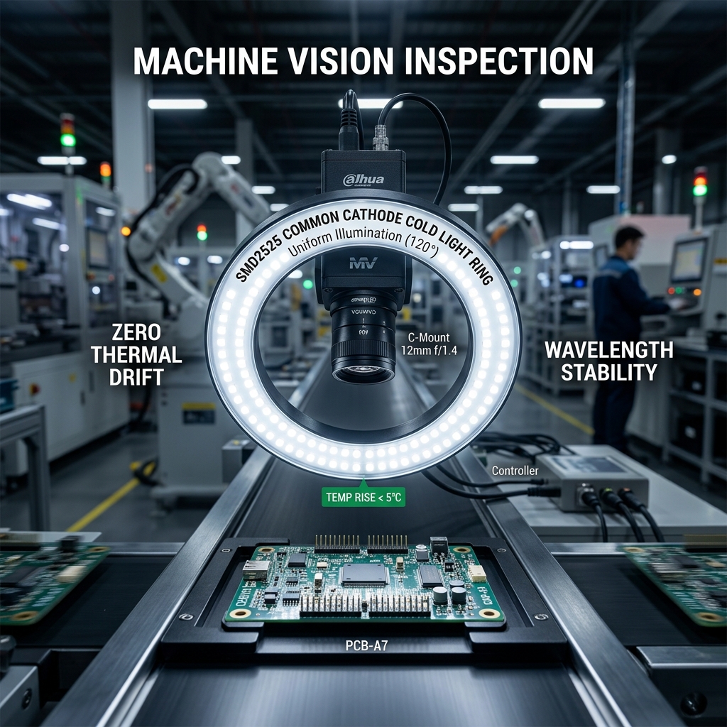 深度解析 smd2525共阴冷灯封装：突破高密显示与机器视觉的温控瓶颈