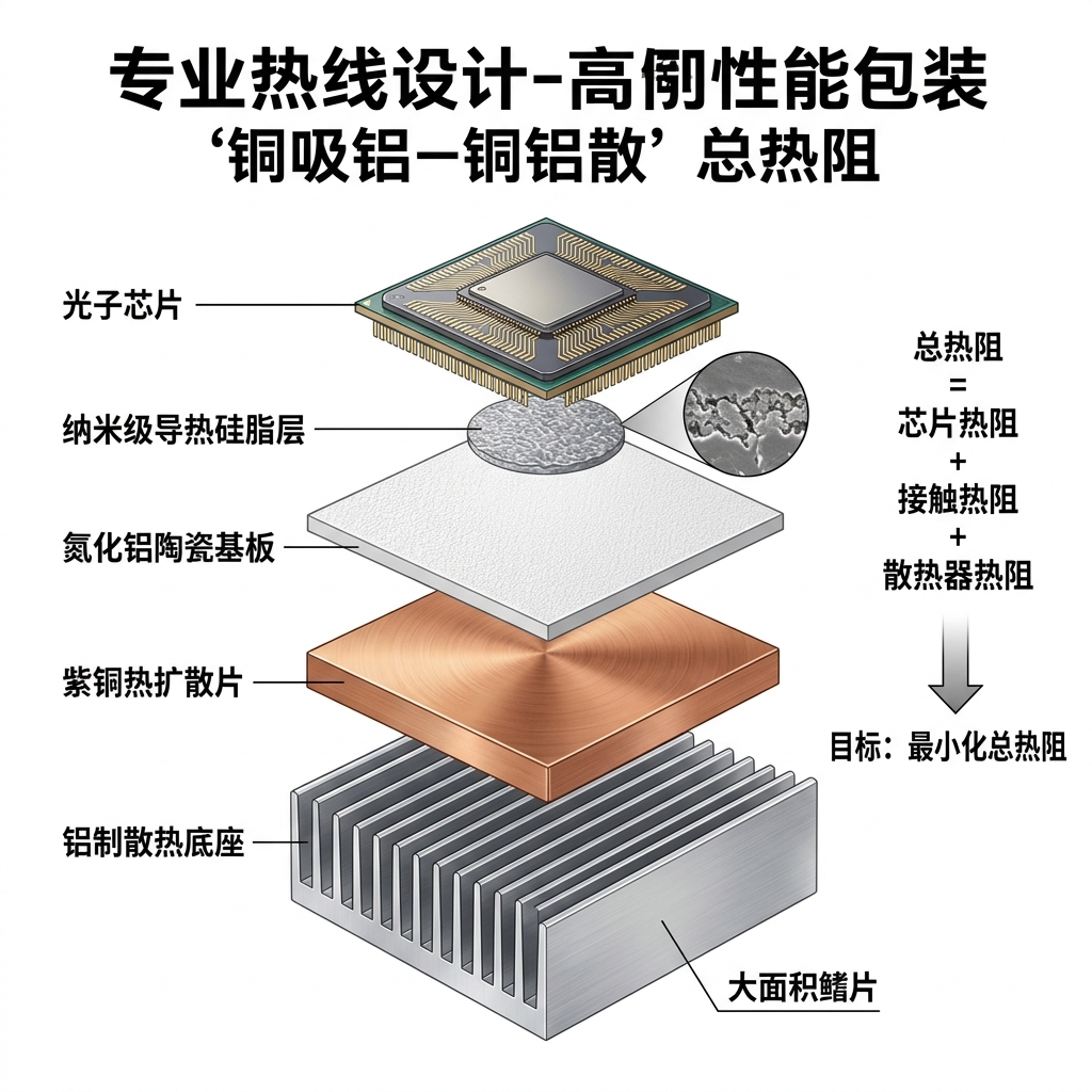 光子芯片制造与封装中散热器尺寸选择：实现高效热管理、性能优化与设计指南