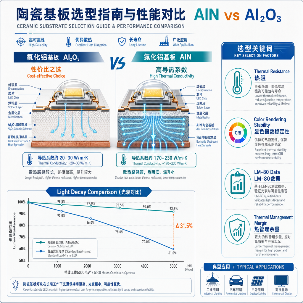 大尺寸陶瓷基板灯珠是什么？优势、应用与选型指南