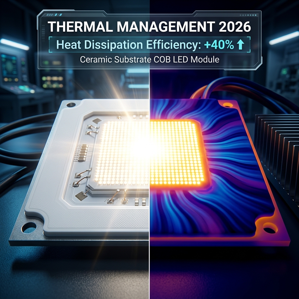 COB陶瓷基板灯珠大功率散热解决方案，红外热成像对比图