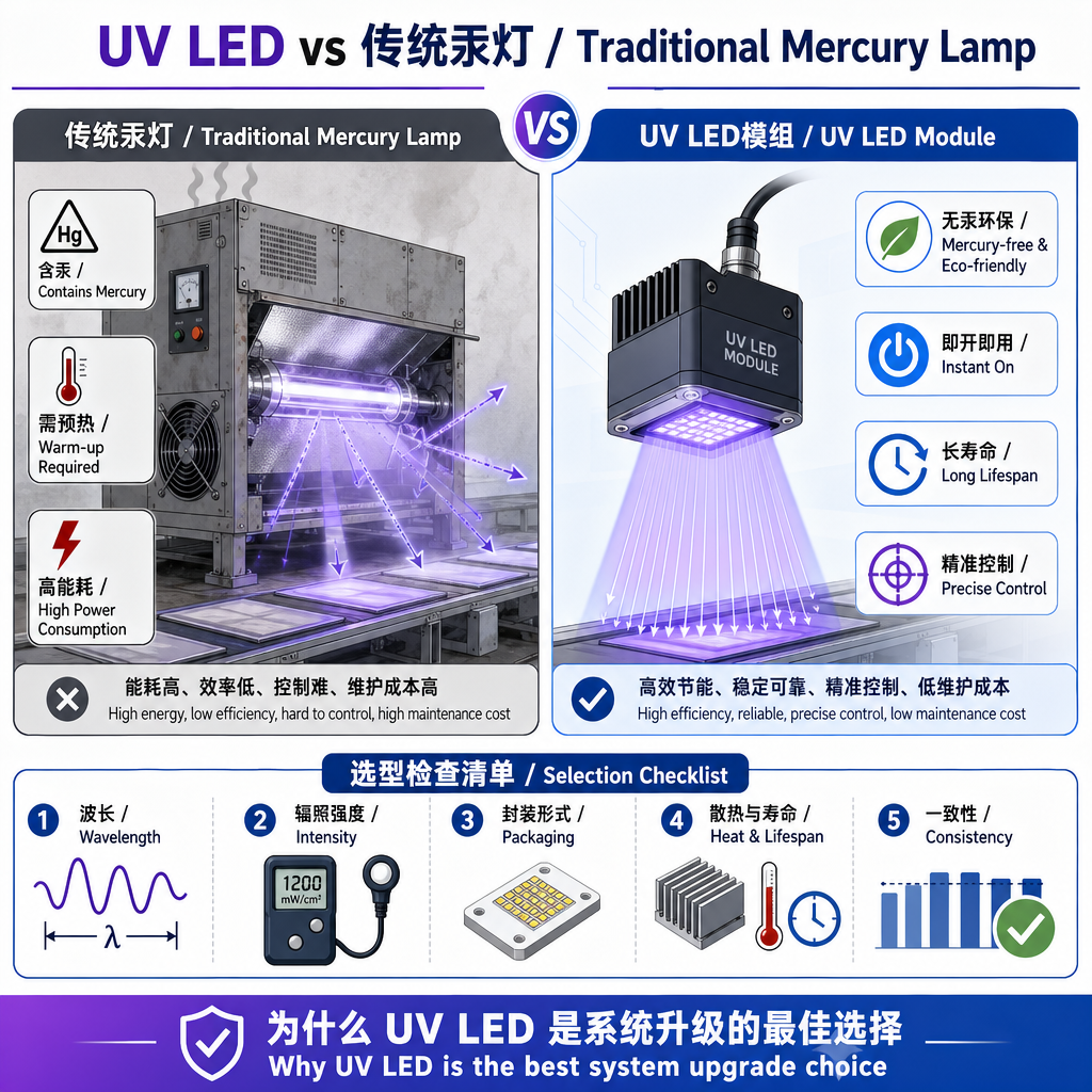 UV核心功能是什么？看懂UV LED的作用、波段区别与应用