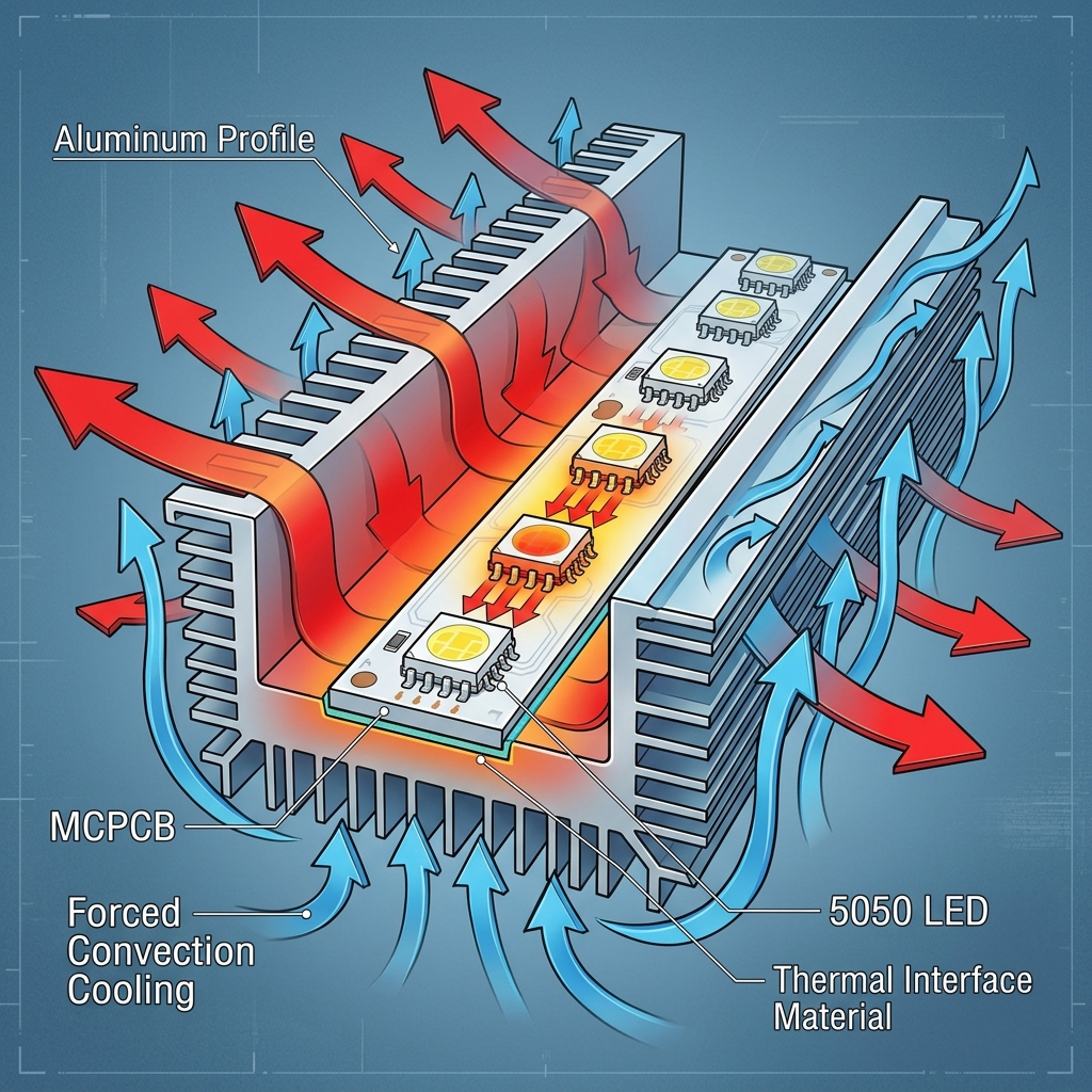 5050led 热量到底有多大？发热真相与场景化高效排热方案