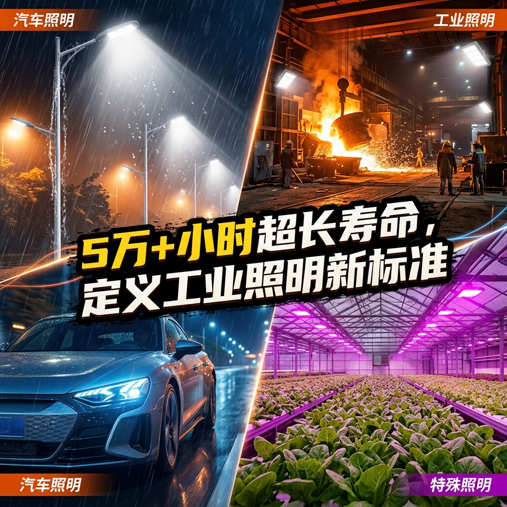 高可靠陶瓷灯珠：5万+小时超长寿命，耐高温LED选型与工业汽车户外照明应用指南