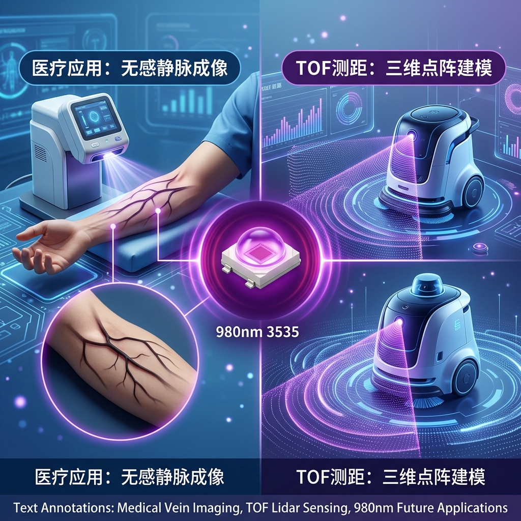 3535灯珠980nm用在哪些领域？工业与安防级隐形光源全解析