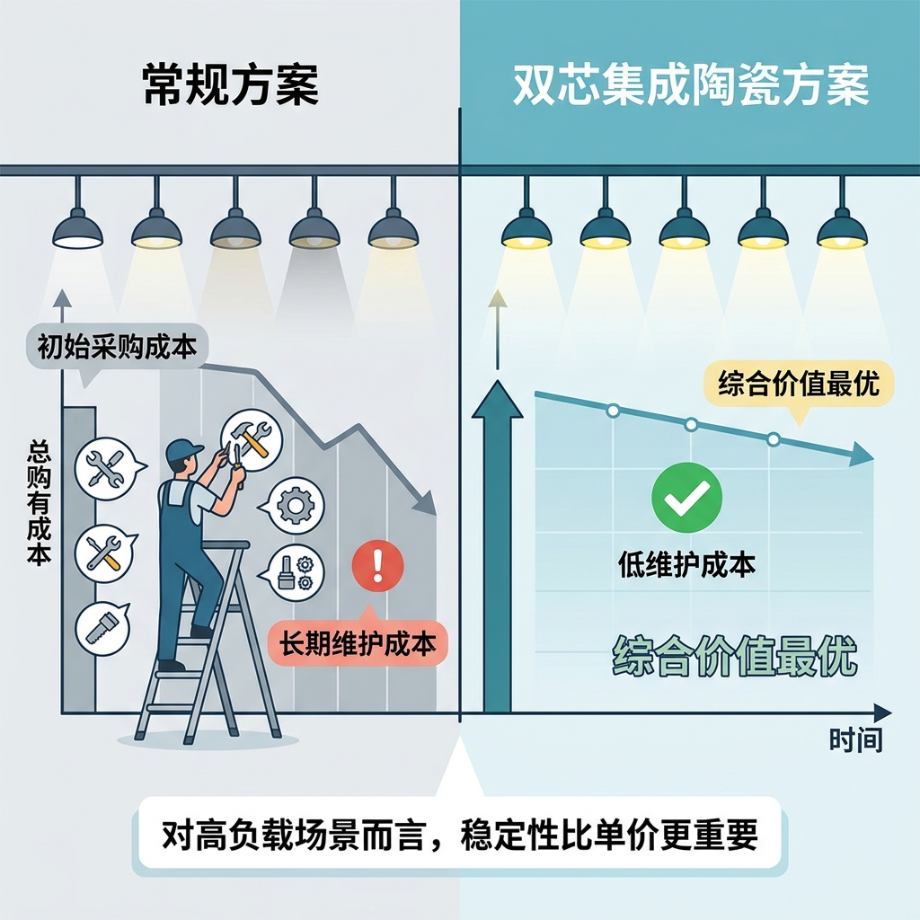双芯集成陶瓷灯珠：优势、应用、选型与成本解析