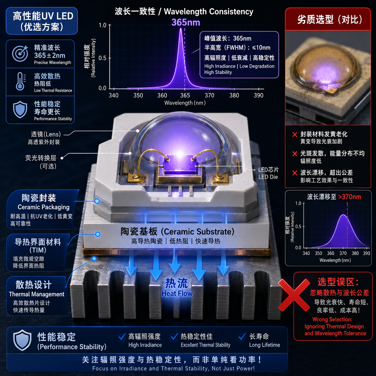 UV紫光LED灯珠：应用、选型、参数与采购避坑