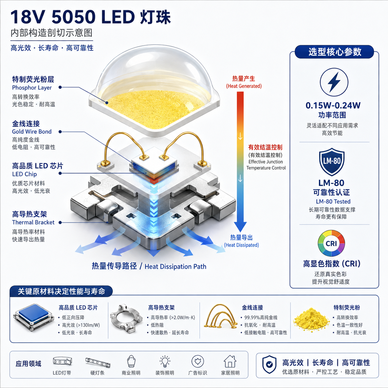 18V 5050灯珠是什么？参数、应用与选型要点