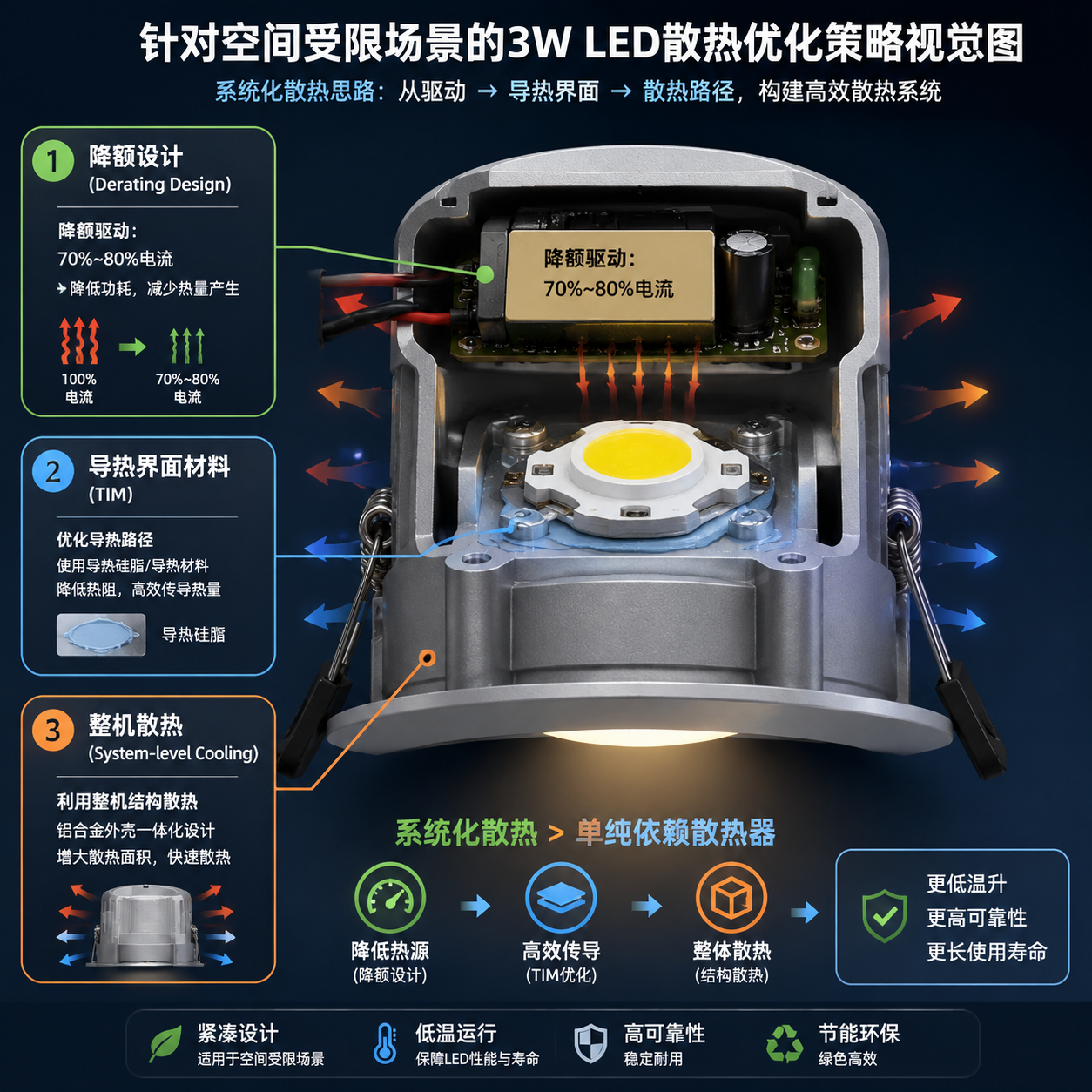 3W的LED需要配多大散热器？尺寸、热阻与选型方法