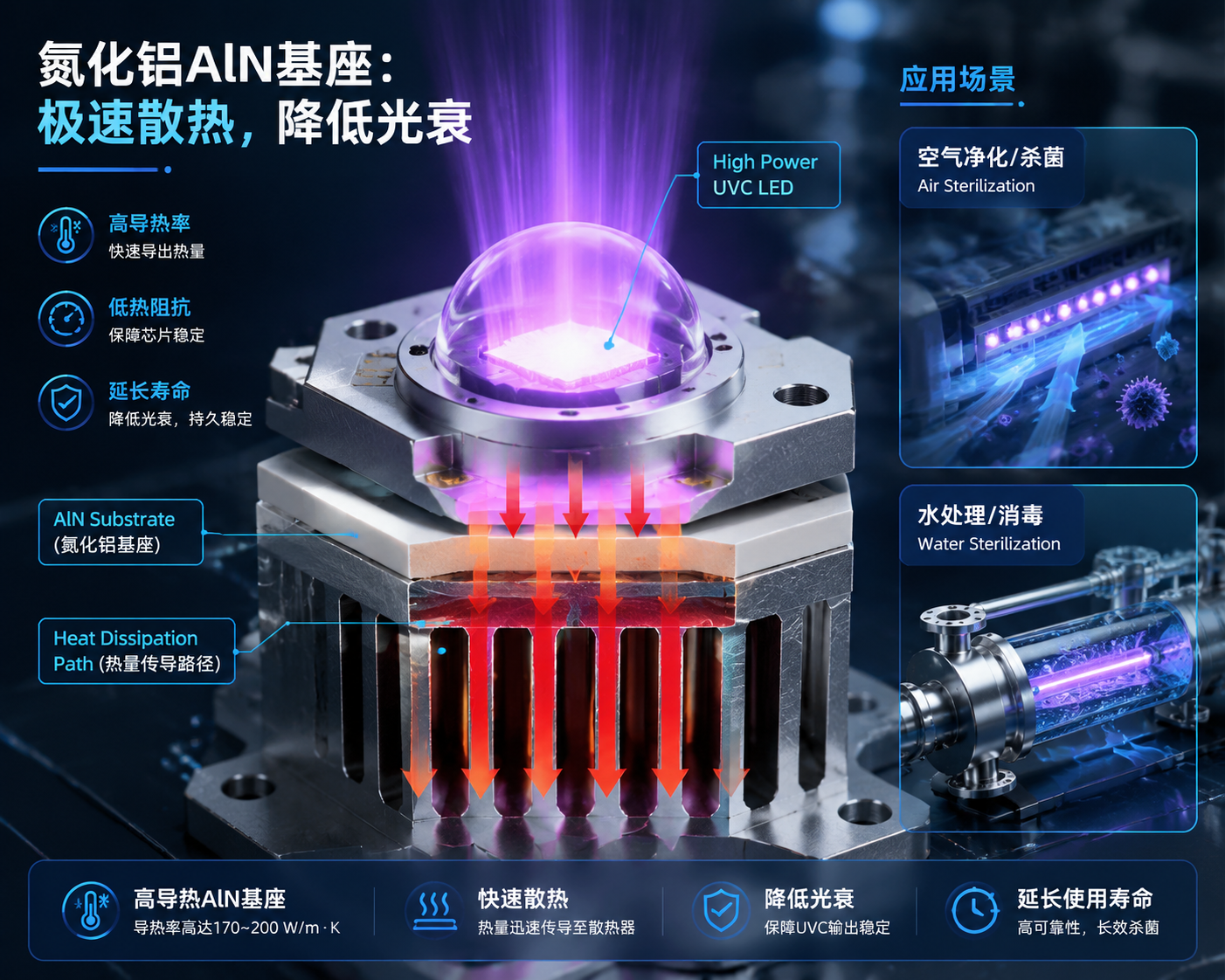 UVC灯珠保护壳是什么材质？石英玻璃、陶瓷与氮化铝怎么选