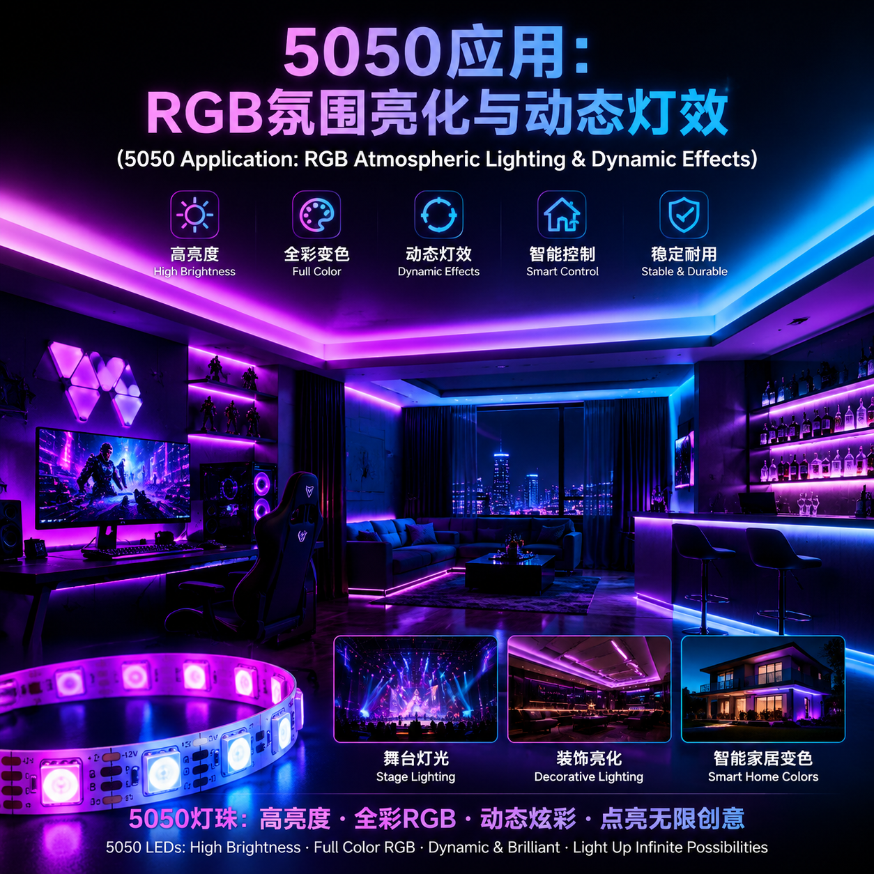 3014灯珠5050怎么选？区别、亮度与应用