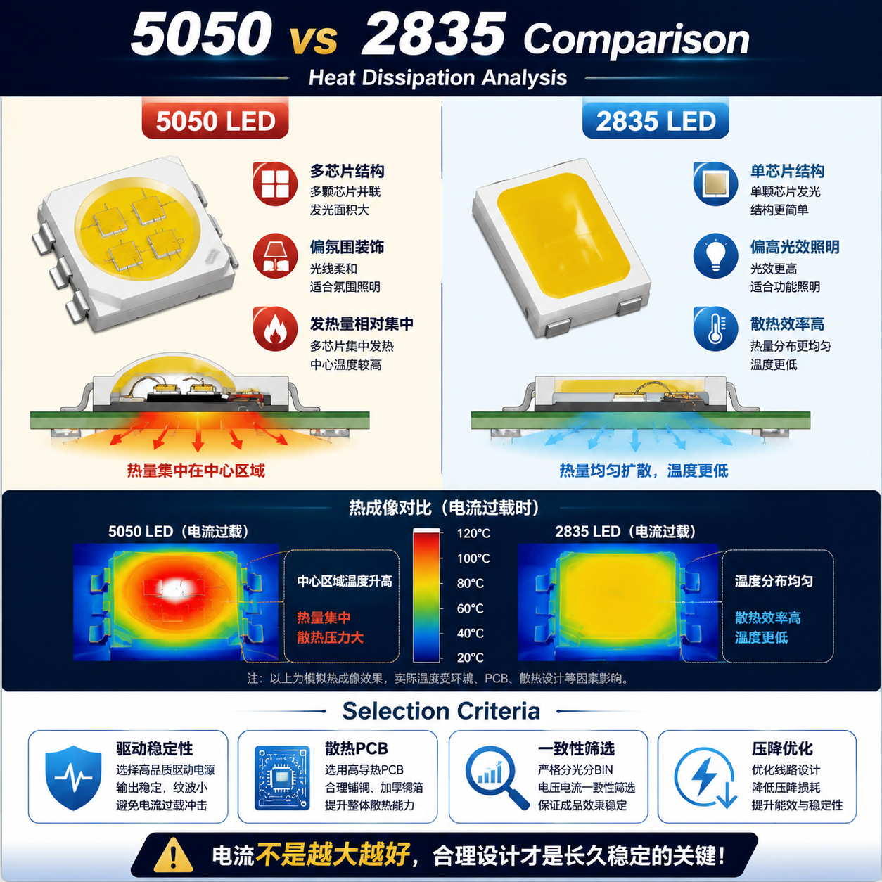 5050LED灯珠电流参数解析与选型指南